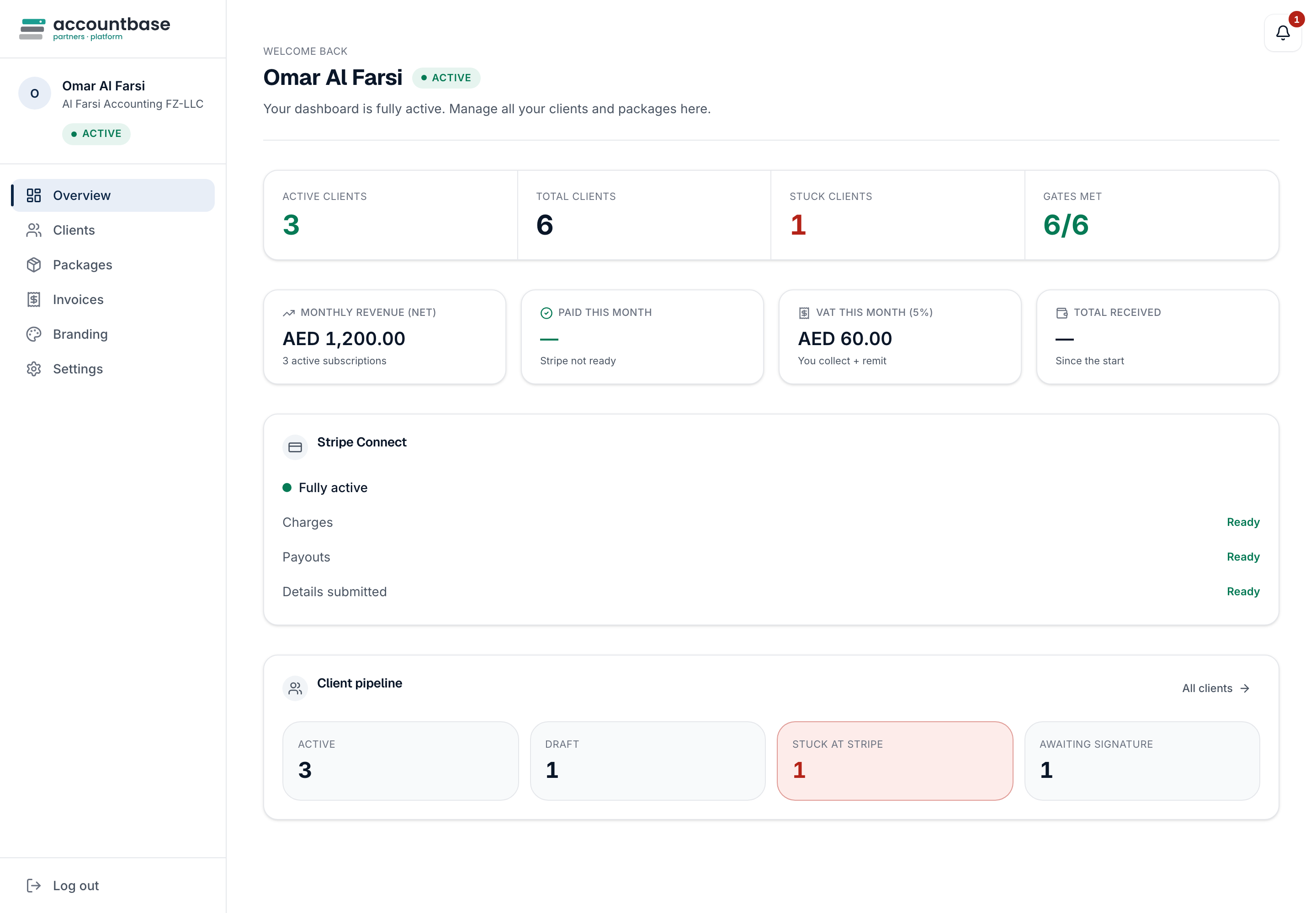 AccountBase partner dashboard